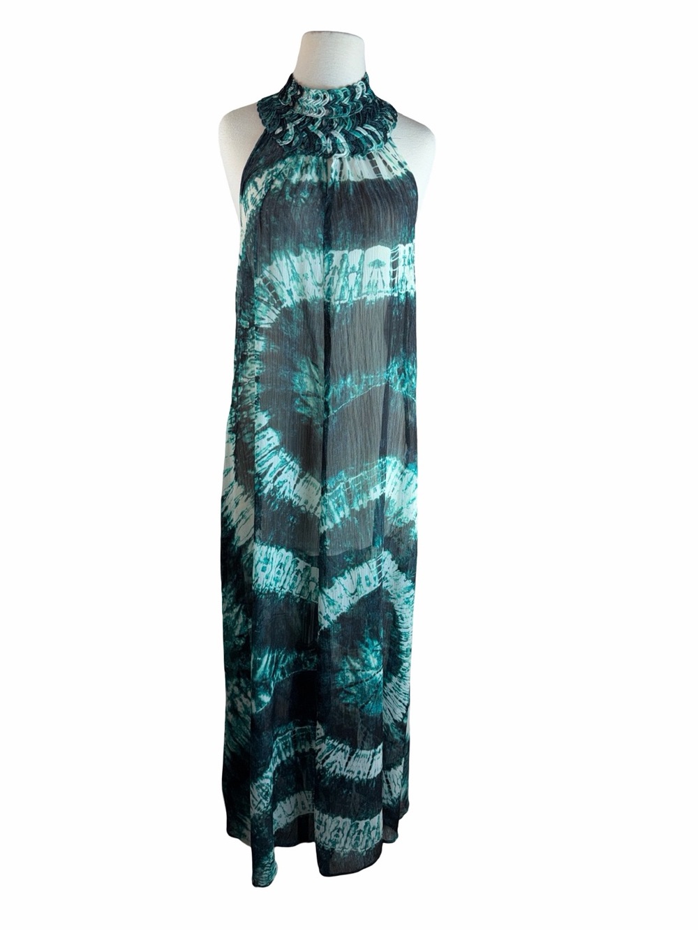BEYONCÉ H&M Tie Dye Maxi Dress Cover Up Green White